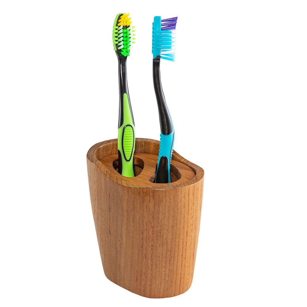 Whitecap Oval Toothbrush Holder (Oiled) - Teak63112 - 63112