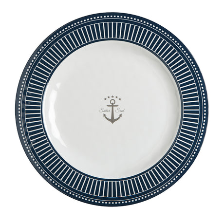 Marine Business Melamine Flat, Round Dinner Plate - SAILOR SOUL - 10" Set of 614001C - 14001C