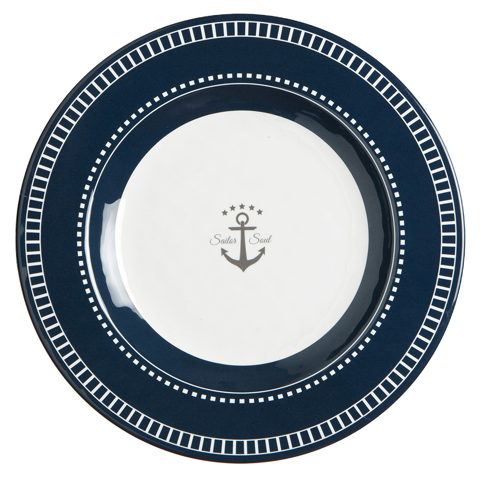 Marine Business Melamine Round Dessert Plate - SAILOR SOUL - 7" Set of 614003C - 14003C