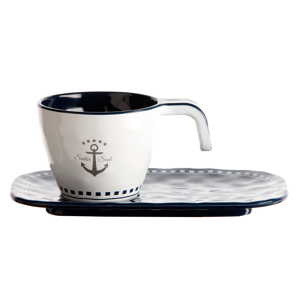 Marine Business Melamine Espresso Cup & Plate Set - SAILOR SOUL - Set of 614006C - 14006C