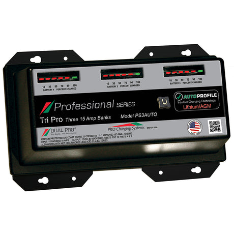 Dual Pro PS3 Auto 15A - 3-Bank Lithium/AGM Battery ChargerPS3AUTO - PS3AUTO