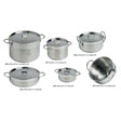 Marine Business Kitchen Cookware Pan Set Self-Containing - Stainless Steel - Set of 820001 - 20001
