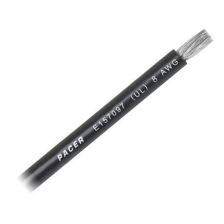 Pacer Black 8 AWG Battery Cable - Sold By The Foot - WUL8BK-FT