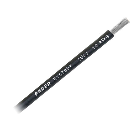 Pacer Black 10 AWG Battery Cable - Sold By The Foot - WUL10BK-FT