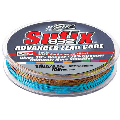 Sufix 832 Advanced Lead Core - 18lb - 10-Color Metered - 100 yds - 658-118MC