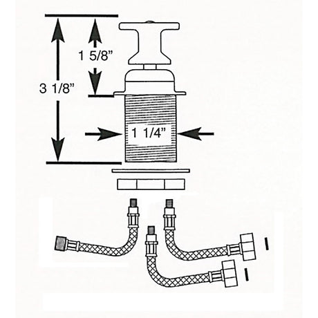 Scandvik T-Handle Shower Mixer Control - 10617P