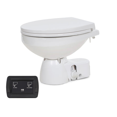 Jabsco Quiet Flush E2 Fresh Water Toilet Regular Bowl - 12V   Soft Close Lid - 38045-4192RSP