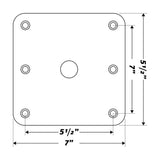 Wise - KingPin 7" x 7" Base Plate Only - 8WD2000-2