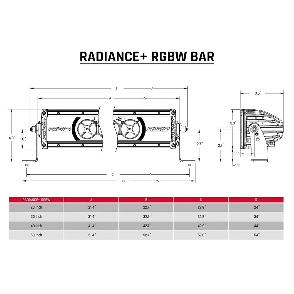 RIGID Industries Radiance + 50" Light Bar - RGBW - 250053