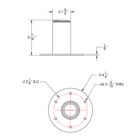 TACO ShadeFin Mini Deck Mount w/Backing Plate - T10-4000-8