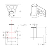 TACO ShadeFin Mini Semi-Flush Mount w/Backing Plate - T10-4000-12