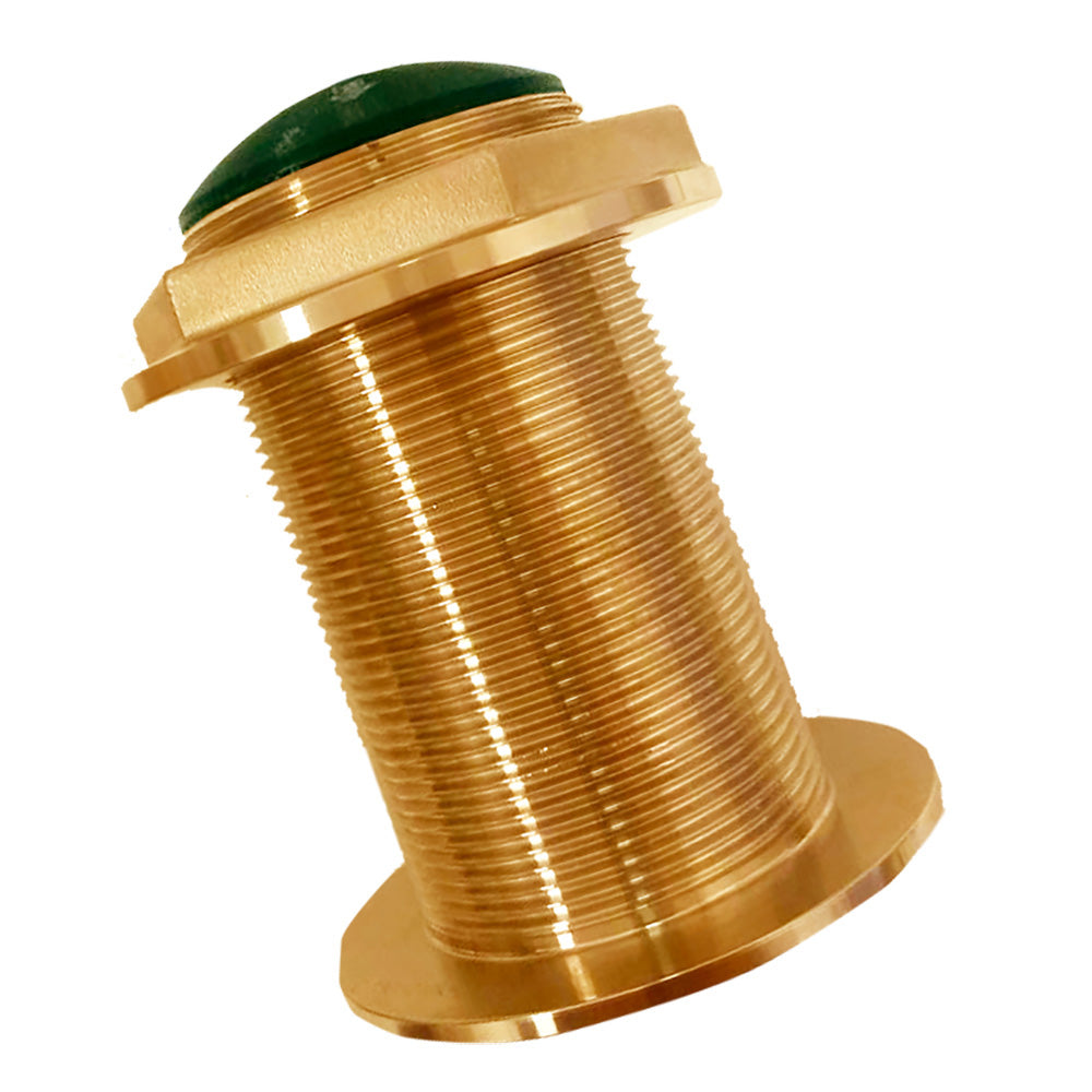 SI-TEX Bronze Low-Profile Thru-Hull Medium-Frequency CHIRP Transducer - 600W, 12° Tilt, 80-130kHz - BT70MA600-12