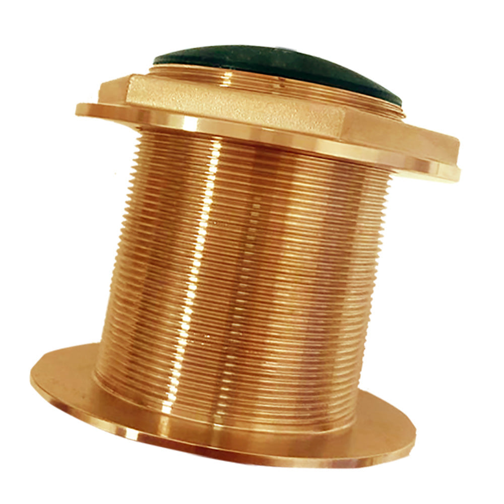 SI-TEX Bronze Low-Profile Thru-Hull High-Frequency CHIRP Transducer - 1kW, 0° Tilt, 130-210kHz - BT87H1KW-00