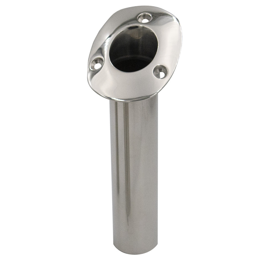 C.E. Smith 70 Series Standard Flush Mount Rod Holder - 30 Degree - Stainless Steel - Cast Bottom - Black Liner - 536720C