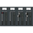 Blue Sea 8086 AC 3 Sources +12 Positions / DC Main +19 Position Toggle Circuit Breaker Panel  (White Switches) - 8086