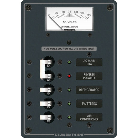 Blue Sea 8043 AC Main +3 Positions Toggle Circuit Breaker Panel - White Switches - 8043