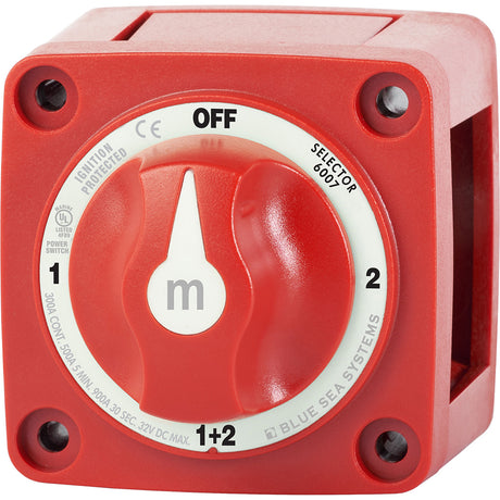 Blue Sea 6007 m-Series (Mini) Battery Switch Selector Four Position Red - 6007