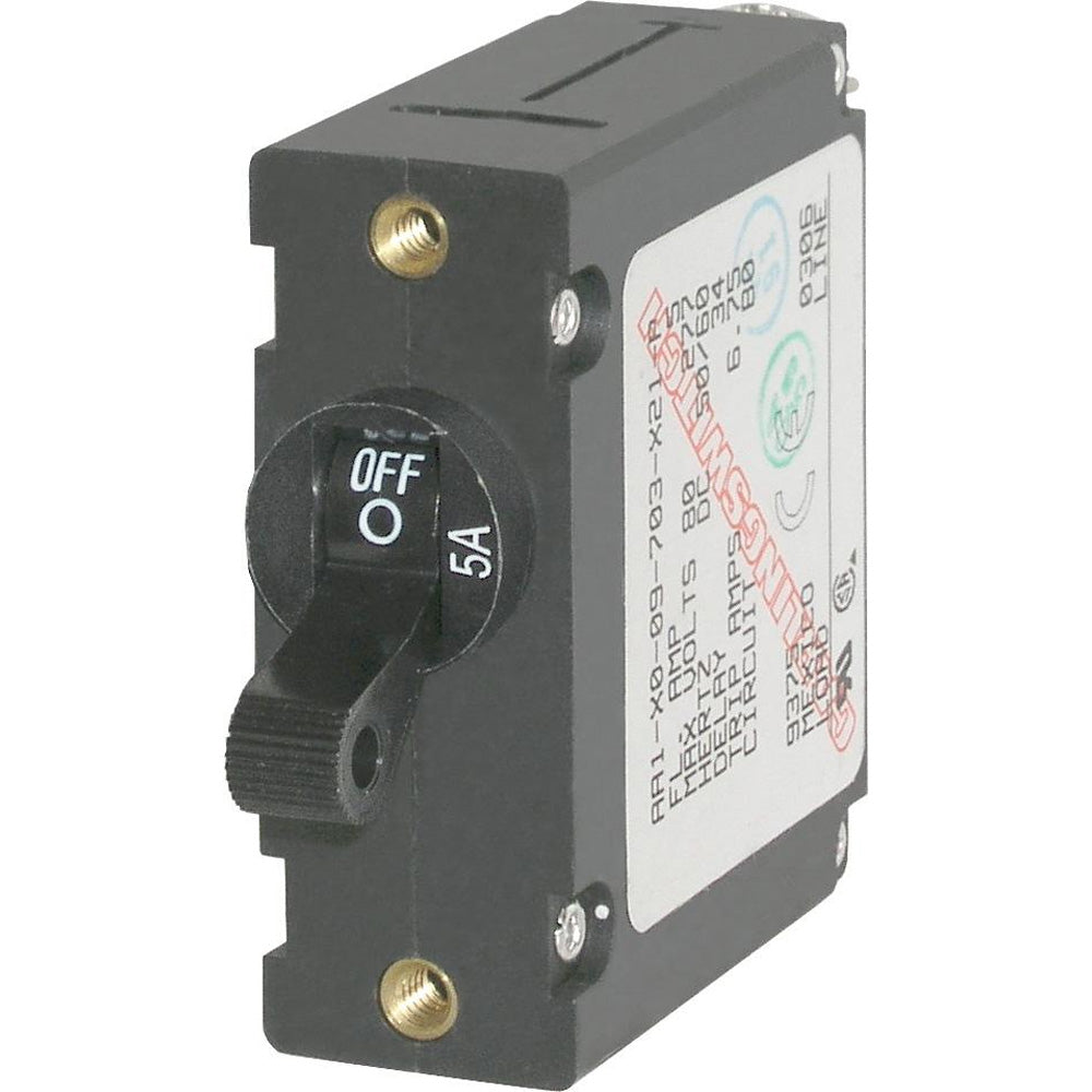 Blue Sea 7200 AC / DC Single Pole Magnetic World Circuit Breaker  -  5 Amp - 7200