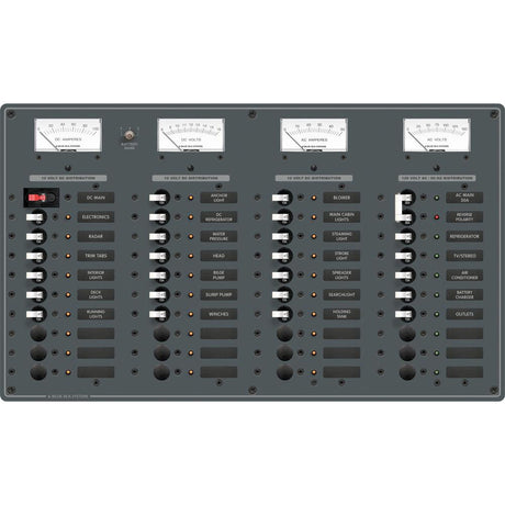 Blue Sea 8095 AC Main +8 Positions / DC Main +29 Positions Toggle Circuit Breaker Panel   (White Switches) - 8095