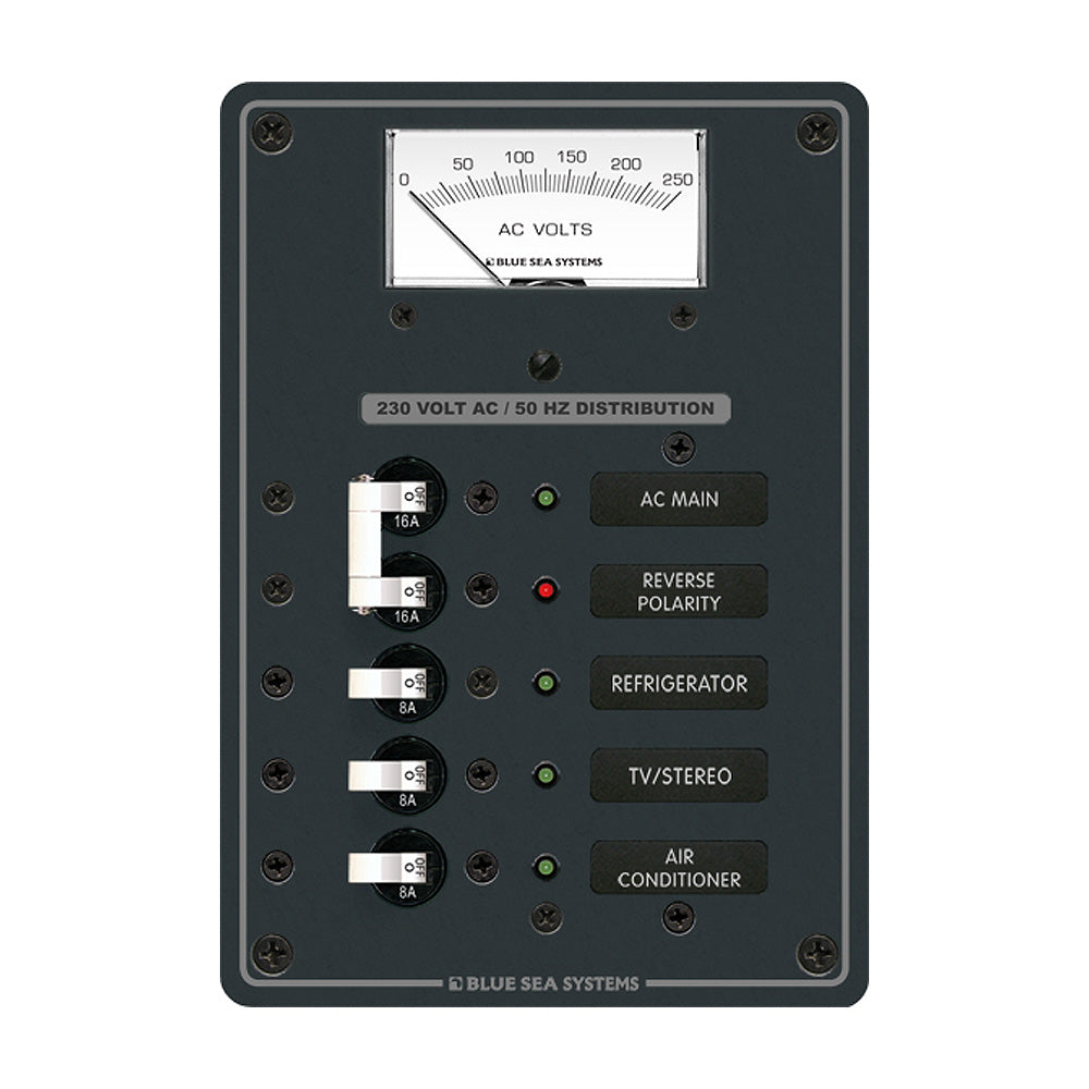 Blue Sea 8143 AC Main + Branch A-Series Toggle Circuit Breaker Panel (230V) - Main + 3 Position - 8143