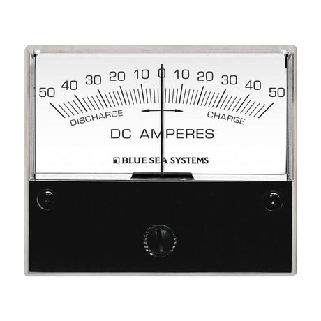 Blue Sea 8252 DC Zero Center Analog Ammeter - 2-3/4" Face, 50-0-50 Amperes DC - 8252