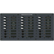Blue Sea 8264 Panel 24-position metal DC distribution panel with toggle switches and LED indicators