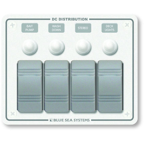 Blue Sea 8272 Water Resistant Panel - 4 Position - White - Horizontal Mount - 8272