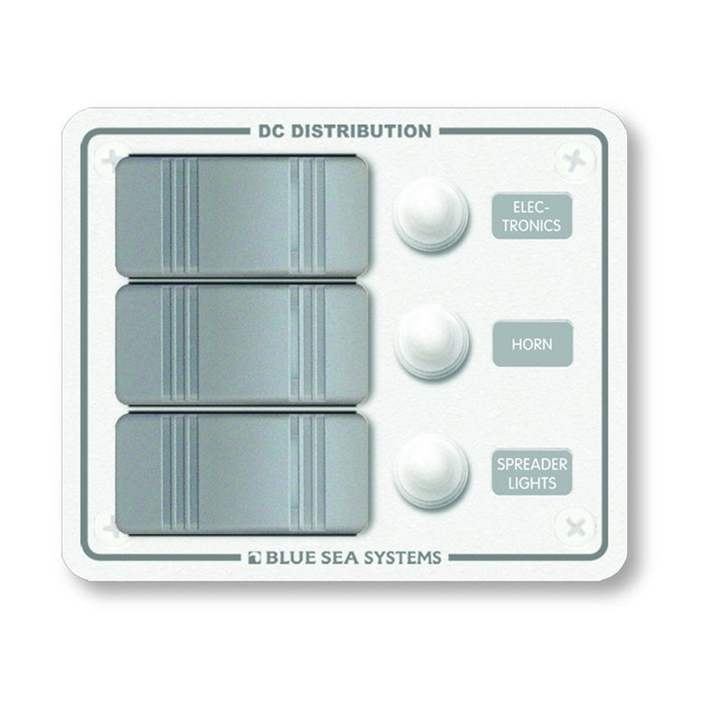 Blue Sea 8274 Water Resistant Panel - 3 Position - White - Vertical Mount - 8274