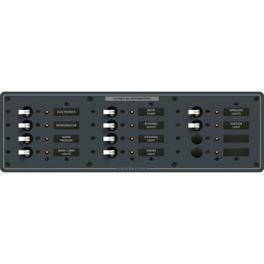 BLUE SEA 8375 PANEL DC 12 POS HORIZONTAL - 8375