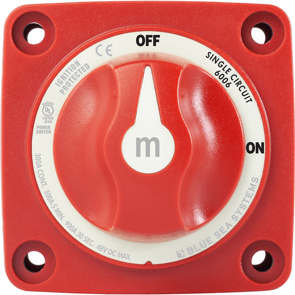 Blue Sea 6006 m-Series (Mini) Battery Switch Single Circuit ON/OFF Red - 6006