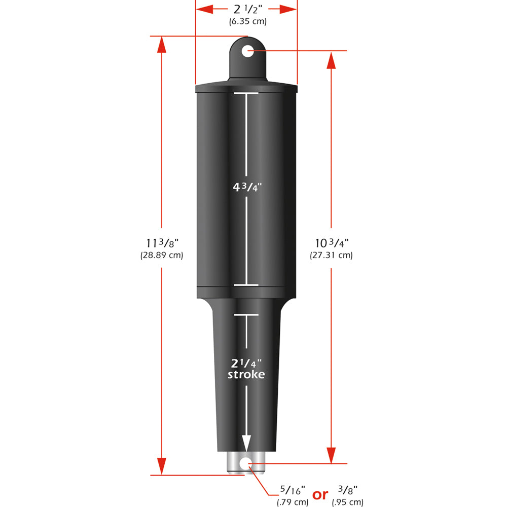 Lenco 101XD  Extreme Duty Actuator - 24v - 2 1/4" Stroke - 3/8" Hardware - 15063-001