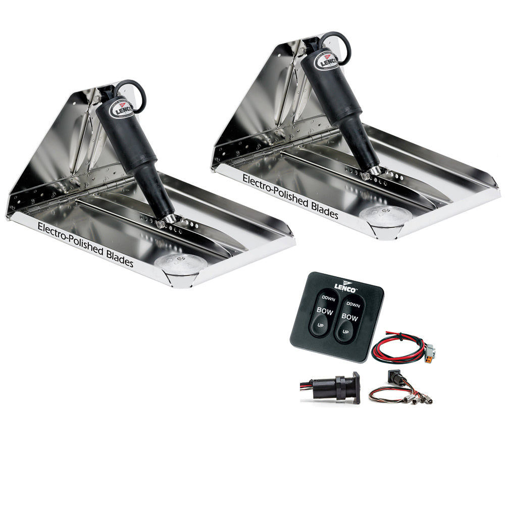 Lenco 16" x 12" Heavy Duty Performance Trim Tab Kit w/      Standard Tactile Switch Kit 12V - RT16X12HD - RT16X12HD