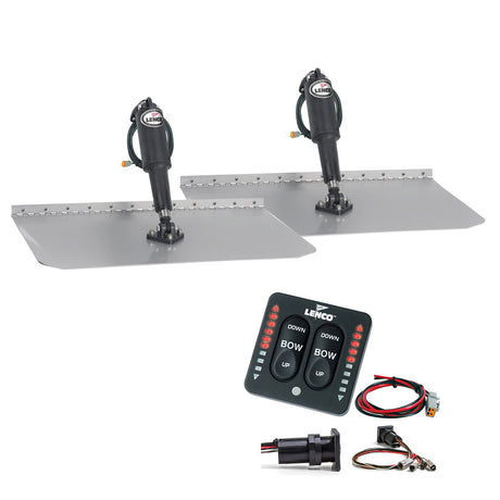 Lenco 12" x 24" Standard Trim Tab Kit with LED Indicator    Switch Kit 12V - TT12X24I - TT12X24I