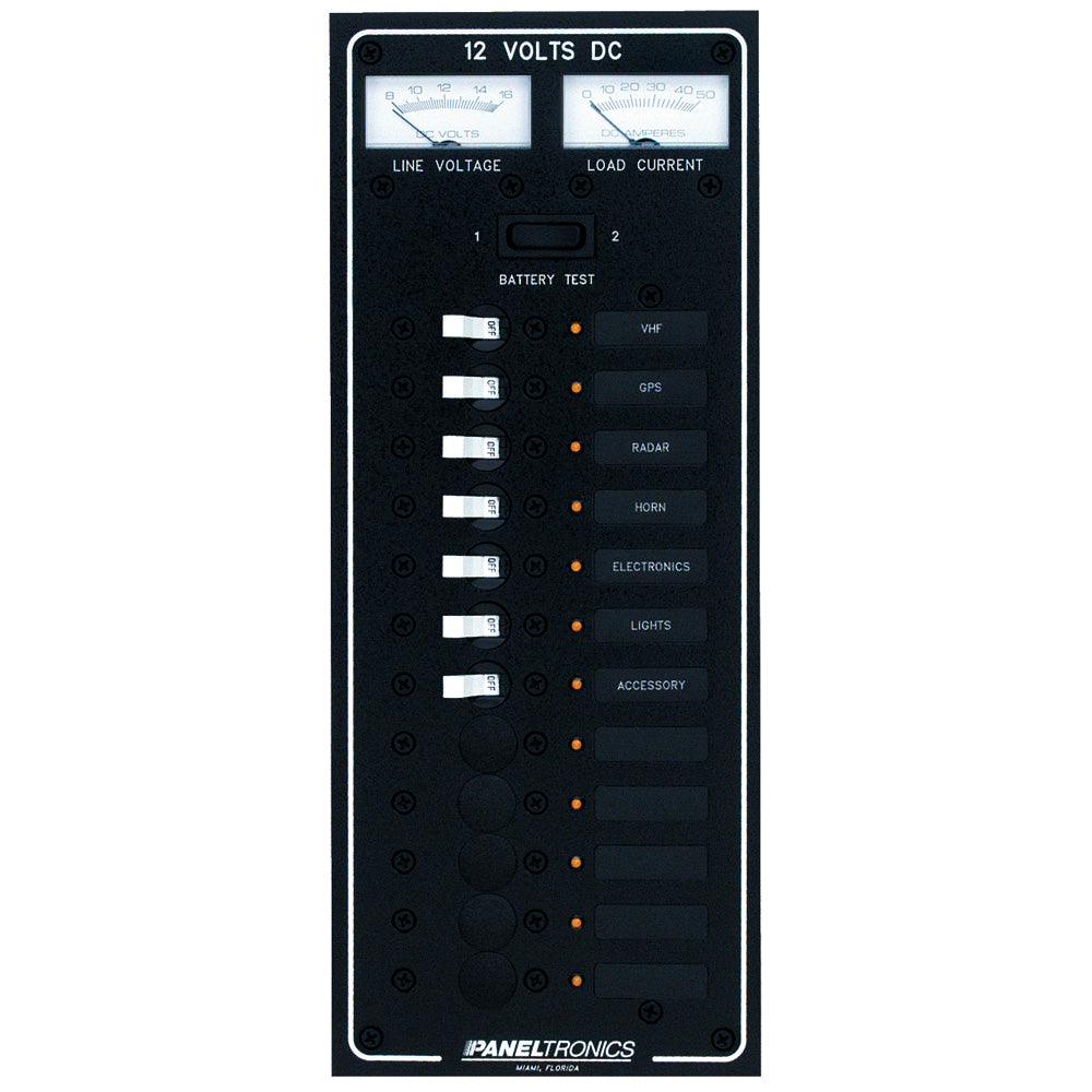 Paneltronics Standard DC 12 Position Breaker Panel w/LEDs - 9972220B