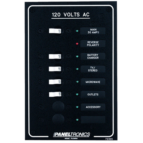 Paneltronics Standard AC 6 Position Breaker Panel & Main w/LEDs - 9972305B