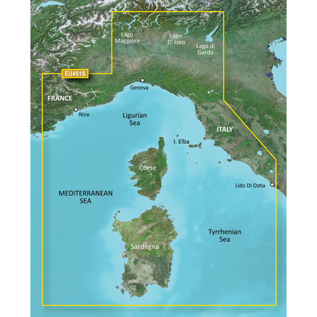 Garmin BlueChart® g3 Vision® HD - VEU451S - Legurian Sea, Corsica & Sardinia - microSD /SD  - 010-C0795-00