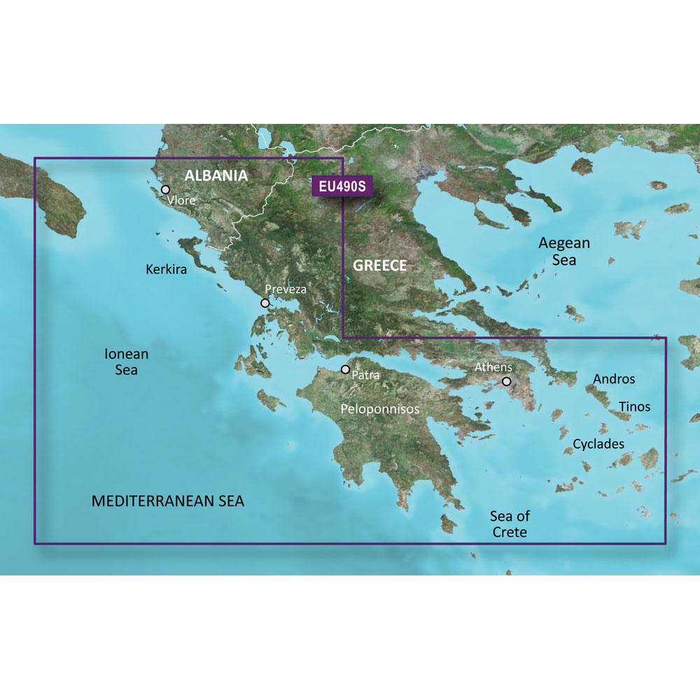 Garmin BlueChart® g3 Vision® HD - VEU490S - Greece West Coast & Athens - microSD /SD  - 010-C0834-00