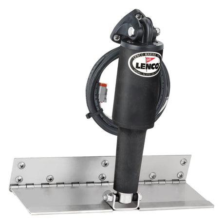 Lenco 4" x 12" Limited Space Trim Tab Kit without  Switch Kit 12V - Standard Finish - Short Actuator - 15052-101