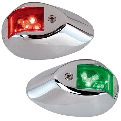 Perko LED Side Lights - Red/Green - 24V - Chrome Plated Housing - 0602DP2CHR