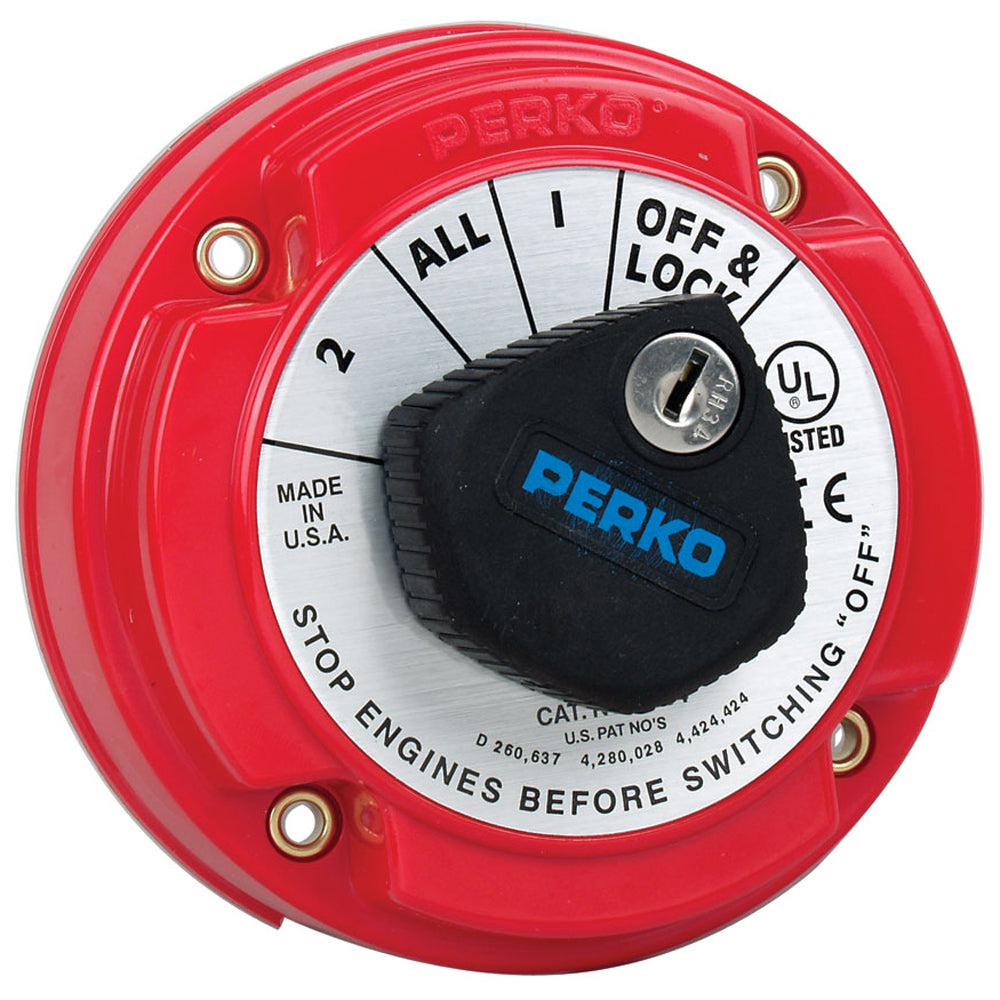 Perko 8504DP Medium Duty Battery Selector Switch with Alternator Field Disconnect & Key Lock - 8504DP