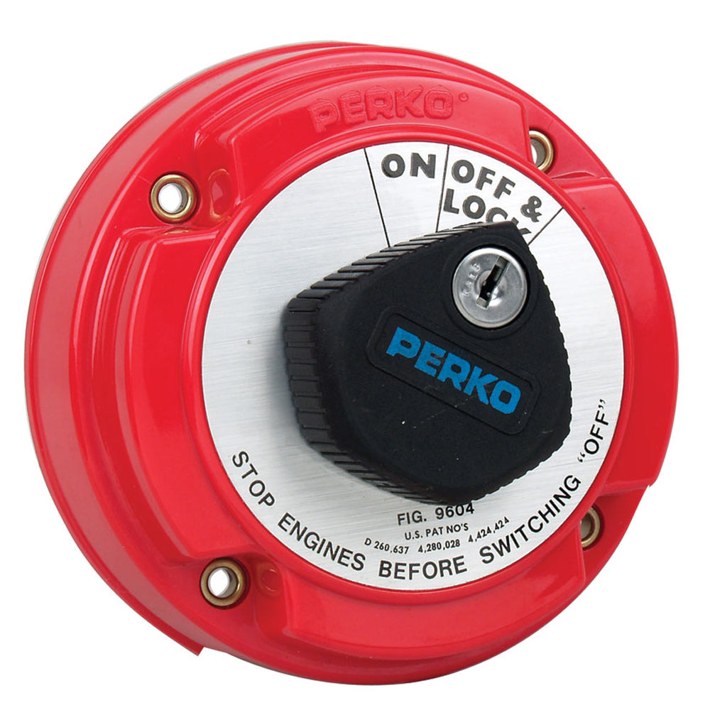 Perko Medium Duty Main Battery Disconnect Switch with Alternator Field Disconnect & Key Lock - 9604DP