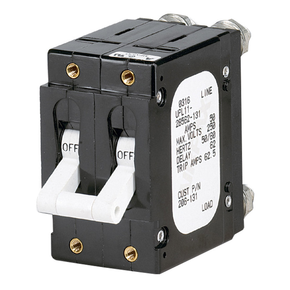 Paneltronics 'C' Frame Magnetic Circuit Breaker - 60 Amp - Double Pole - White - 206-132