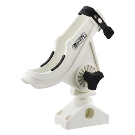 Scotty 280 Bait Caster/Spinning Rod Holder w/241 Deck/Side Mount - White - 280-WH