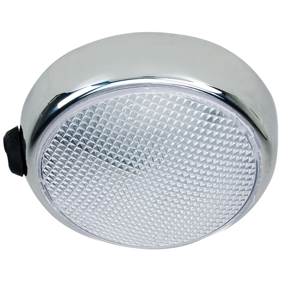 Perko Round Surface Mount LED Dome Light - Chrome Plated - with Switch - 1356DP0CHR