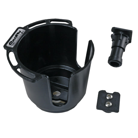 Scotty 311 Drink Holder w/Bulkhead/Gunnel Mount & Rod Holder Post Mount - Black - 311-BK