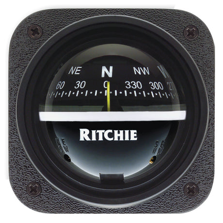 Ritchie V-537 Explorer Compass - Bulkhead Mount - Black Dial - V-537