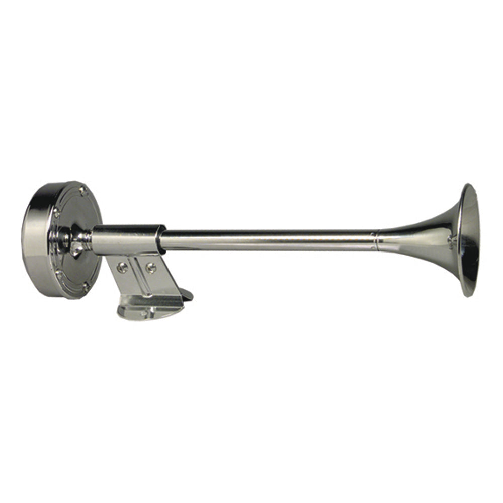 Schmitt Marine Deluxe All-Stainless Shorty Single Trumpet Horn - 12V - 10009