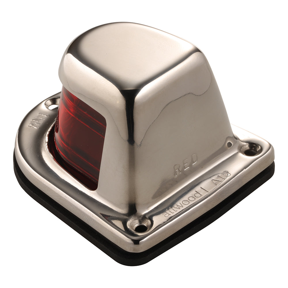 Attwood 1-Mile Deck Mount, Red Sidelight - 12V - Stainless Steel Housing - 66319R7