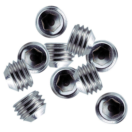 Whitecap &#188;"-28 Thread SS Set Screws - 10 Pack - 6249C