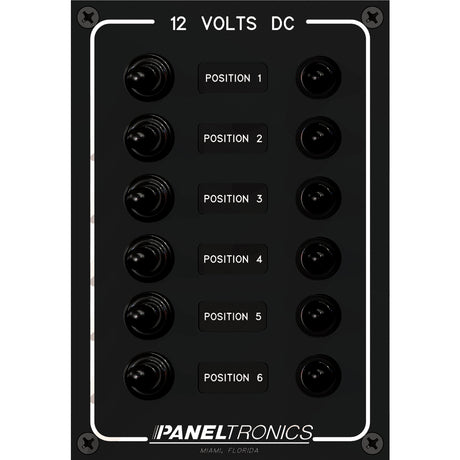 Paneltronics Waterproof Panel - DC 6-Position Toggle Switch & Circuit Breaker - 9960016B